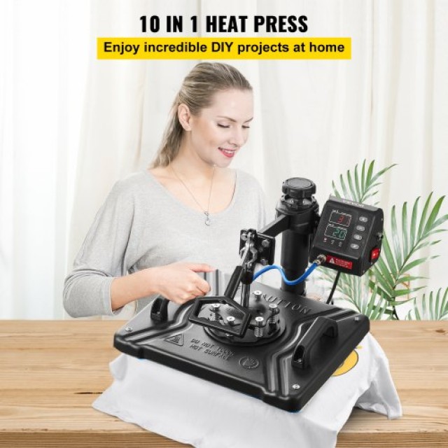 VEVOR Πρέσα Θερμότητας 12x15 10 σε 1 για Μπλουζάκια, Κούπες & Καπέλ...