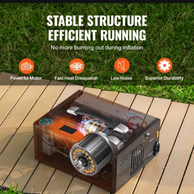 VEVOR  Συμπιεστής Αέρα PCP 4500PSI Μετατροπέας DC12V/AC230V Χειροκί...