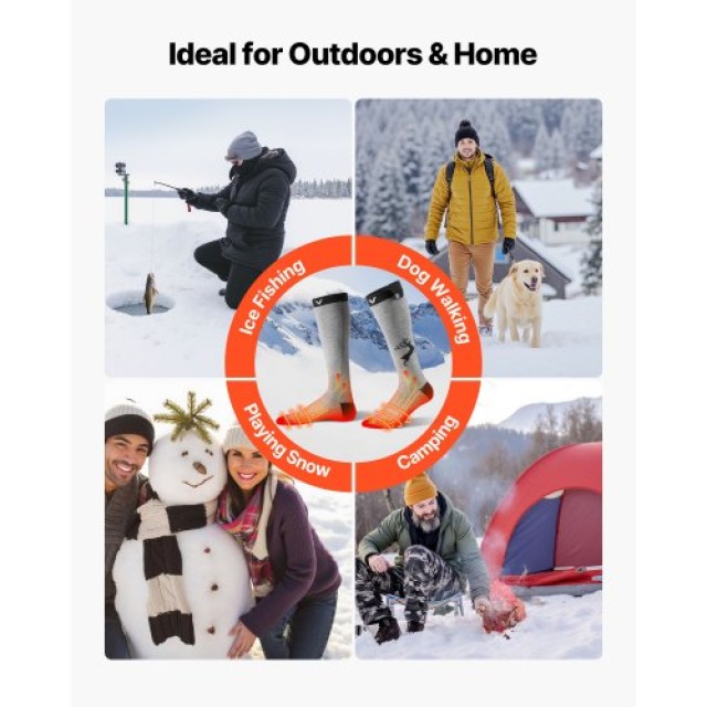 VEVOR Επαναφορτιζόμενες Θερμαινόμενες Κάλτσες με Έλεγχο APP και 4 Ε...