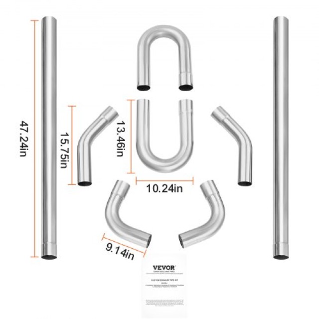 VEVOR  Σετ Εξάτμισης 8 Τεμαχίων με Σύνδεση Slip-Fit  DZPQGTJ8PCS2IQRFLV0