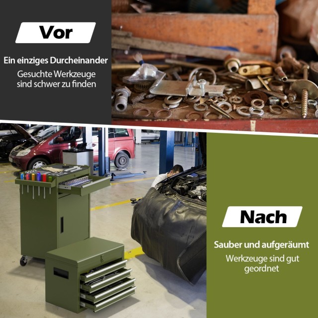 Costway Πολυλειτουργικό Εργαστηριακό Καρότσι με ρυθμιζόμενα ράφια 1...