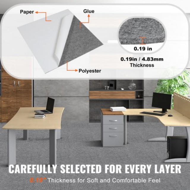 VEVOR Αυτοκόλλητα Πλακάκια Χαλιού 24x24, 9 Τεμάχια, Ανοιχτό Γκρι  ZZFKDT2424YCAK994V0