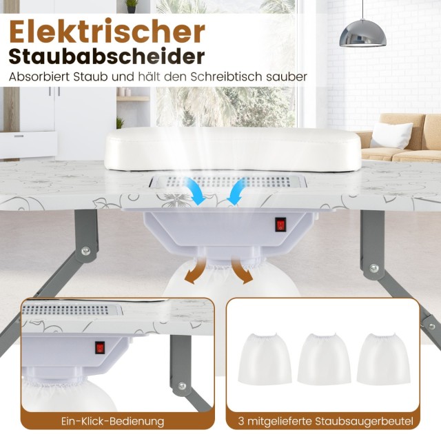 Costway Φορητό Τραπέζι Μανικιούρ με Ενσωματωμένο Συλλέκτη Σκόνης κα... Costway Φορητό Τραπέζι Μανικιούρ με Ενσωματωμένο Συλλέκτη Σκόνης κα...