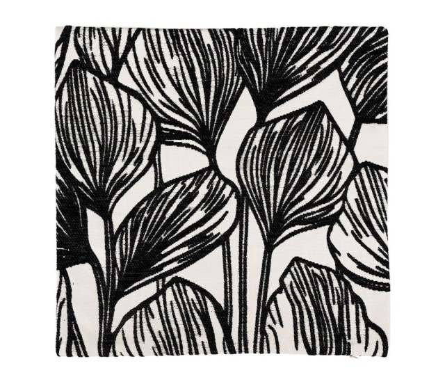 Ostaria Μαξιλαροθήκη τετράγωνη Togo μαύρη και λευκή 40x40cm -37661