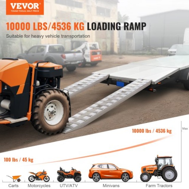 Ράμπες Αλουμινίου VEVOR 108 x 15 10,000 LBS (Σετ 2)  LJSL108X15IN2GVMSV0