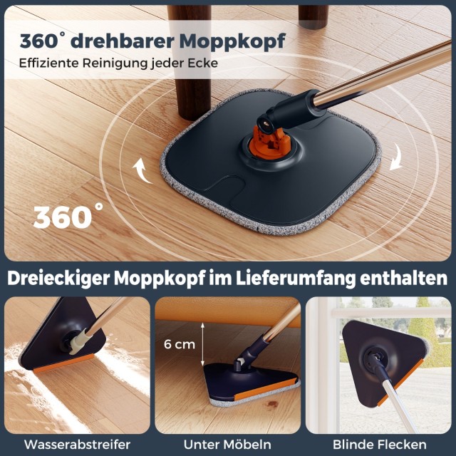 Costway Σετ Σφουγγαρίστρας με Κουβά Διαστάσεων 35,5 x 20 εκ - Μπλε ...