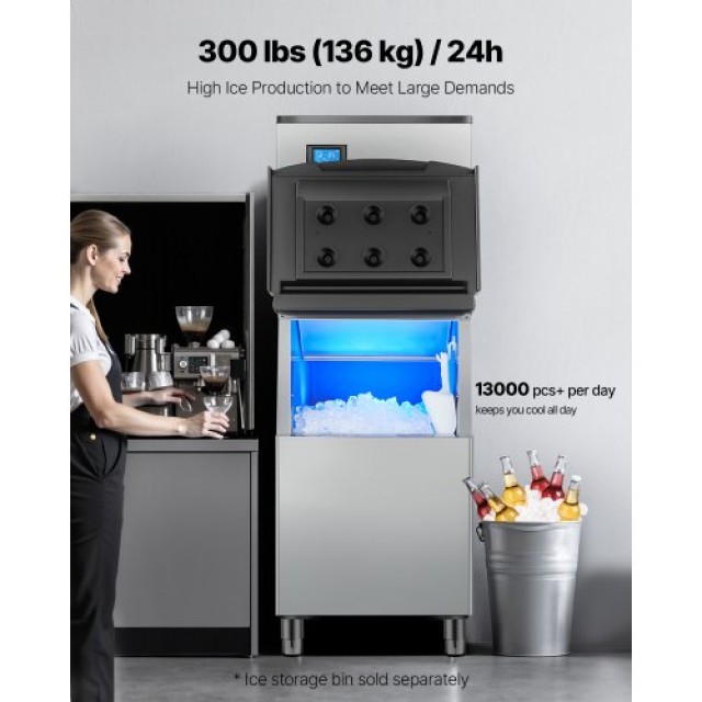 VEVOR Εμπορική Παγομηχανή 300 lbs/24h Αυτοκαθαριζόμενη - Μόνο Κεφαλ...