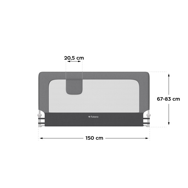 Tulano Προστατευτικό Κιγκλίδωμα Κρεβατιού 150 cm Cover 30 Γκρι 5903...