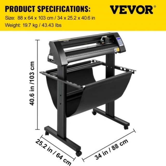 VEVOR Κοπτικό Βινυλίου 720mm με Οθόνη LED και Οπτικό Μάτι  KZJFLEXI720MM4FH0V2