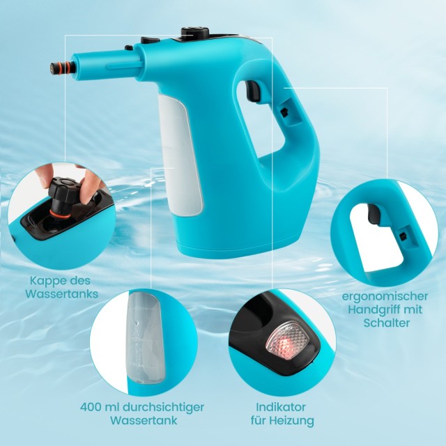 Costway  Καθαριστής Ατμού 1500W με Δοχείο 400 ML Θερμοκρασία έως 12...