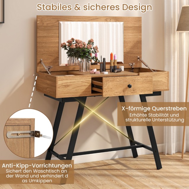 Costway Καλλυντικό Τραπέζι  96.5 × 46.5 × 80.5 εκ  με Μεγάλο Καθρέφ... Costway Καλλυντικό Τραπέζι  96.5 × 46.5 × 80.5 εκ  με Μεγάλο Καθρέφ...