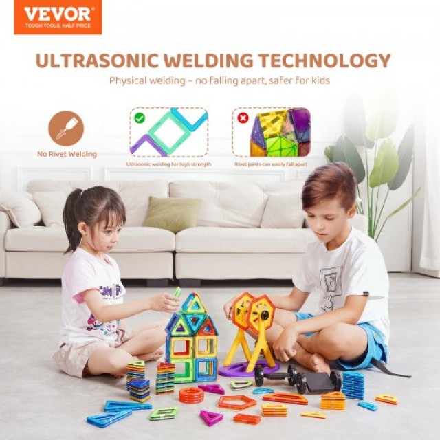 VEVOR  Μαγνητικά Πλακίδια 123 Τεμ. 3D Σετ Παιχνιδιού  ZKKJKCLPJMTZ1IP57V0