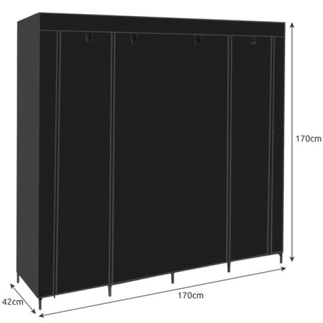 Πτυσσόμενη υφασμάτινη ντουλάπα 170 x 42 x 170 cm Ruhhy 23740