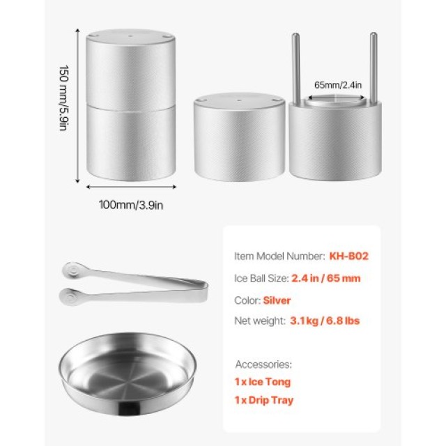 VEVOR  Παγομηχανή Ice Diamond Press 2.4 για Ουίσκι BQYJYSLC65MMD7AI9V0