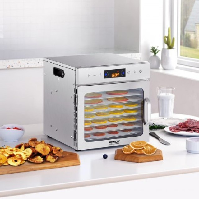 VEVOR Αφυγραντήρας Τροφίμων 8 Δίσκων 400W Ανοξείδωτος SGHGJ400W8CTHLWETV2