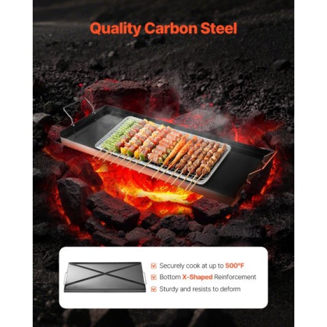 VEVOR Επίπεδη Σχάρα 32x14 Carbon Steel BBQ Grill Pan DCJPTG3214INVT...