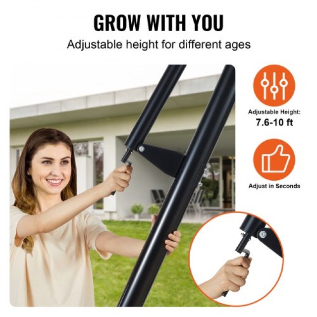 Ρυθμιζόμενη Μπασκέτα VEVOR 7.6-10 ft, Φορητό Σύστημα με Ταμπλό 50 ιντσών  LQK50CSYQJDD4EN2TV0