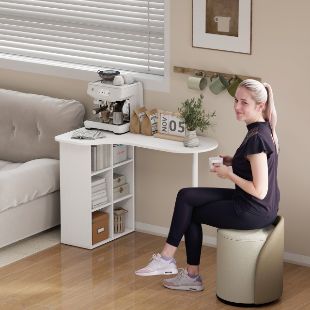 HOMCOM Επιφάνεια Γραφείου για Δωμάτιο Καμπύλη με 6 Ράφια και 4 Ρυθμ... HOMCOM Επιφάνεια Γραφείου για Δωμάτιο Καμπύλη με 6 Ράφια και 4 Ρυθμ...