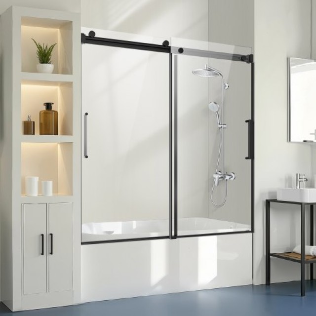 VEVOR Συρόμενη Πόρτα Μπανιέρας 56-60x60 εκ. TLYGM60W62HI3IDVNV0