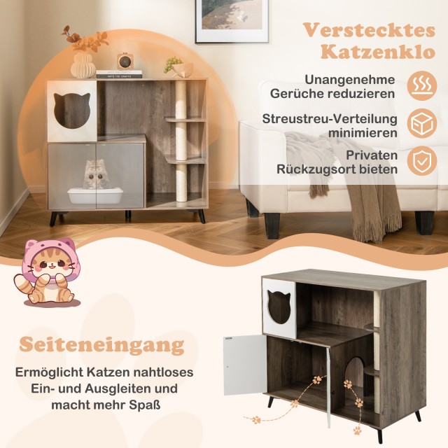 Costway Σκρίνιο Γατοτουαλέτας με 3 Σισάλ Ξύστρες και 5 Μεταλλικά Πό... Costway Σκρίνιο Γατοτουαλέτας με 3 Σισάλ Ξύστρες και 5 Μεταλλικά Πό...