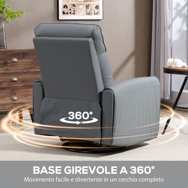 HOMCOM Χειροκίνητη Πολυθρόνα Χαλάρωσης με Υποπόδιο  81 x 92 x103 εκ...