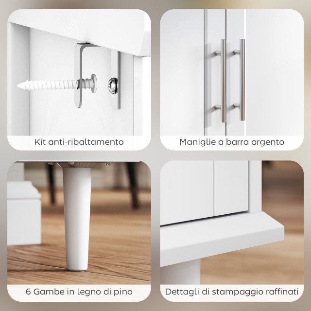 HOMCOM Κομψός Μπουφές Κρεντένζα με 2 Συρτάρια και 3 Ντουλάπια με Ρυ... HOMCOM Κομψός Μπουφές Κρεντένζα με 2 Συρτάρια και 3 Ντουλάπια με Ρυ...