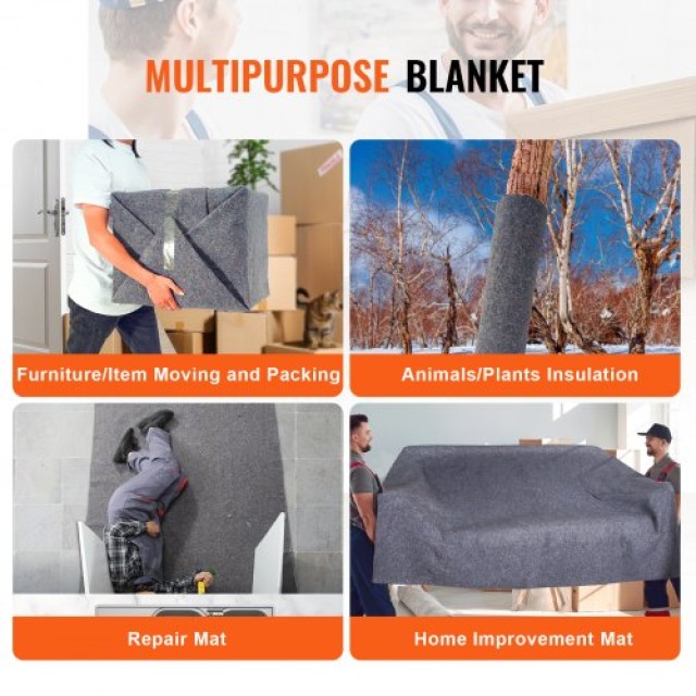 Κουβέρτες Μετακόμισης VEVOR, 72 x 54, 21 lbs/dz, 24 Τεμάχια, Επαγγελματικές Ανακυκλωμένες Βαμβακερές Κουβέρτες Προστασίας  DCBYT72X54INIXGUYV0