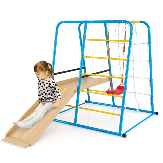 Costway 6 σε 1 Παιδική Παιδική Χαρά με Κούνια, Τσουλήθρα, , Σκάλα Α...