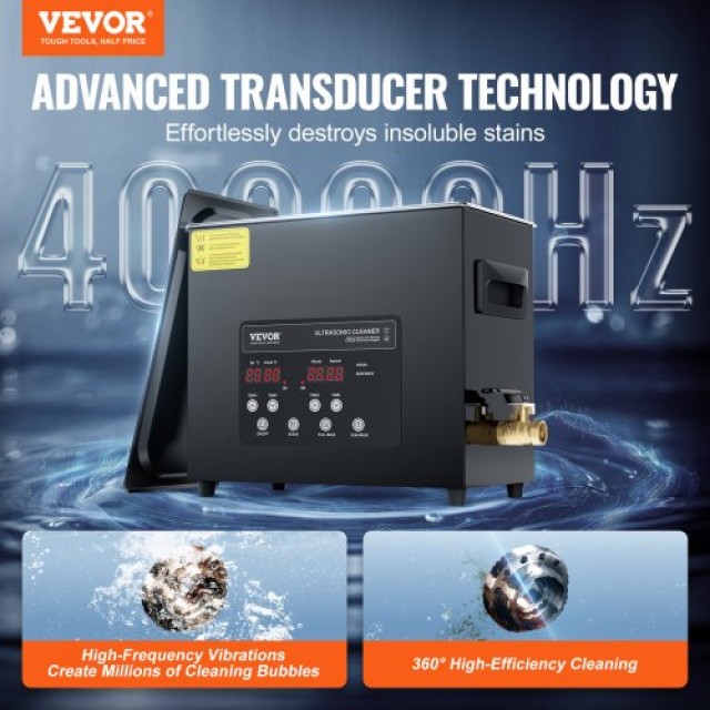 VEVOR Υπερηχητικός Καθαριστής 6L με Καλάθι και Χρονοδιακόπτη 180W H...