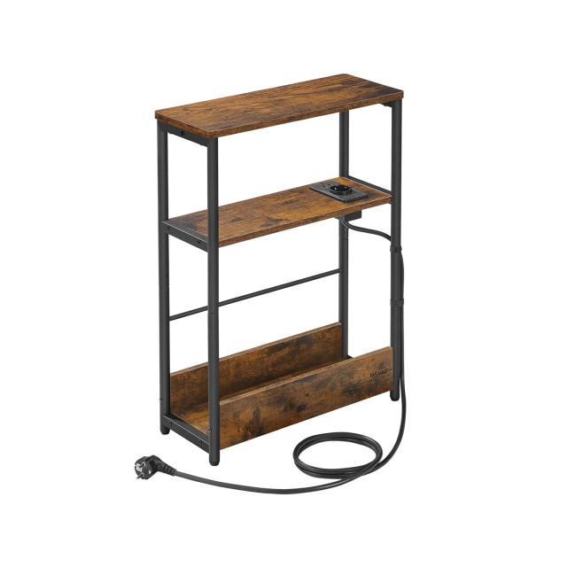 VASAGLE Λεπτό Τραπεζάκι Νυκτός 45x18x58cm με Πρίζα και USB Θύρες LET335K02