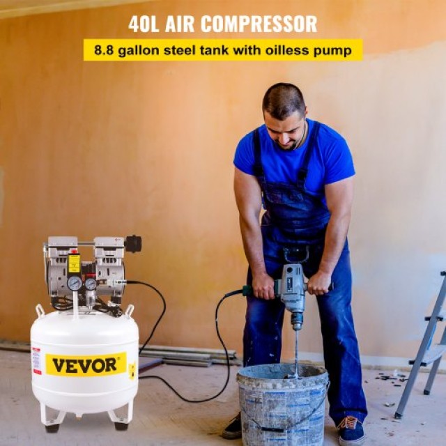 VEVOR  Φορητός Αεροσυμπιεστής Pancake 40L, 1HP, 115PSI, 5.9CFM KY40L750W220VS9ETV2