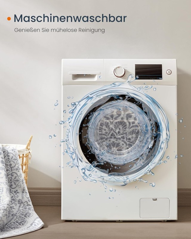 SONGMICS Στρογγυλό Γκρι Boho Χαλί 120x120cm TAR051G01