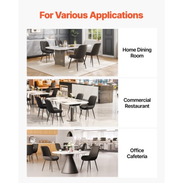 VEVOR Σετ 4 Καρεκλών Τραπεζαρίας Μαύρες JSCYXDFGBYXDG15XC001V0