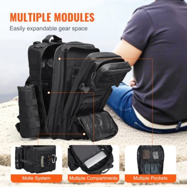 VEVOR  Στρατιωτικό Σακίδιο 45L με Molle & 3 Θήκες ZSBBMKSHS45LT750IV0