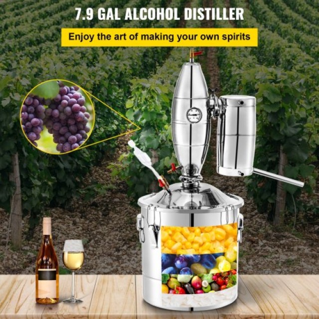 VEVOR  Αποστακτήρας 30L με Θερμόμετρο και Αντλία για Κρασί και Ουίσκι NGZLQO30L220VQVQZV2