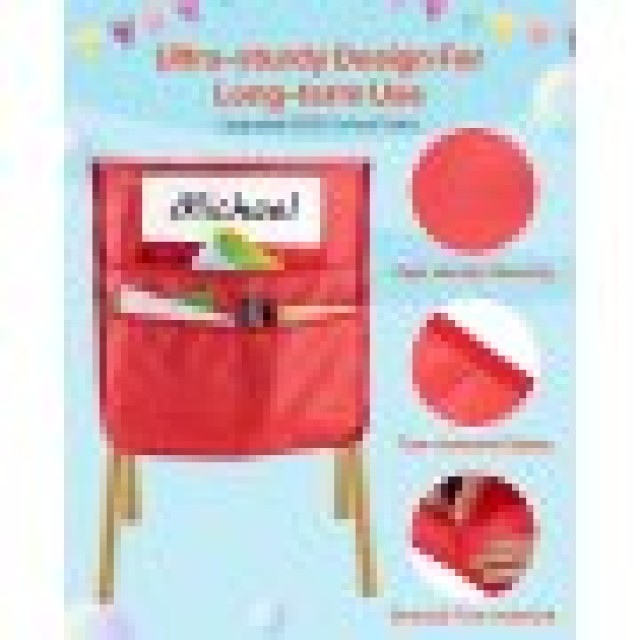 Θήκες Καρέκλας Τάξης – Σετ 24 Τεμαχίων με Θήκες & Θέση Ονόματος - Π...