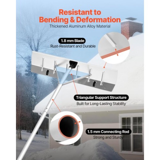 VEVOR Χιονιάς Στέγης με Ρόδες, Ρυθμιζόμενο 2.3-6m, Αλουμινένια Λεπί... VEVOR Χιονιάς Στέγης με Ρόδες, Ρυθμιζόμενο 2.3-6m, Αλουμινένια Λεπί...