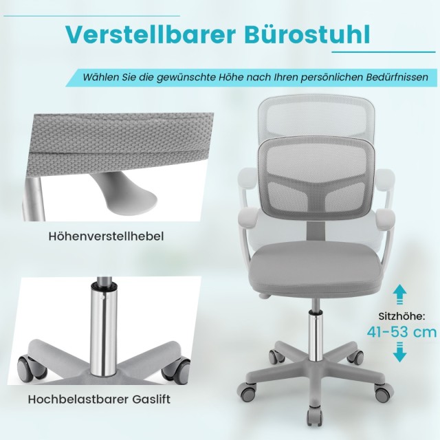 Costway Παιδική Καρέκλα Γραφείου 54x50x80-91,5 cm με Ρυθμιζόμενο Υψ...