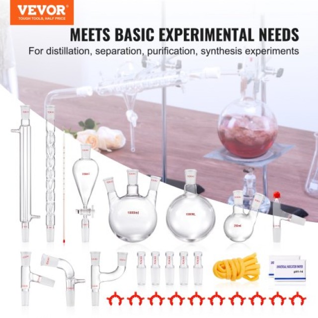 Σετ Αποστακτήρα VEVOR 1000ml με Γυάλινα Σκεύη 29 τεμ.  SYSZLTJJPWW1...