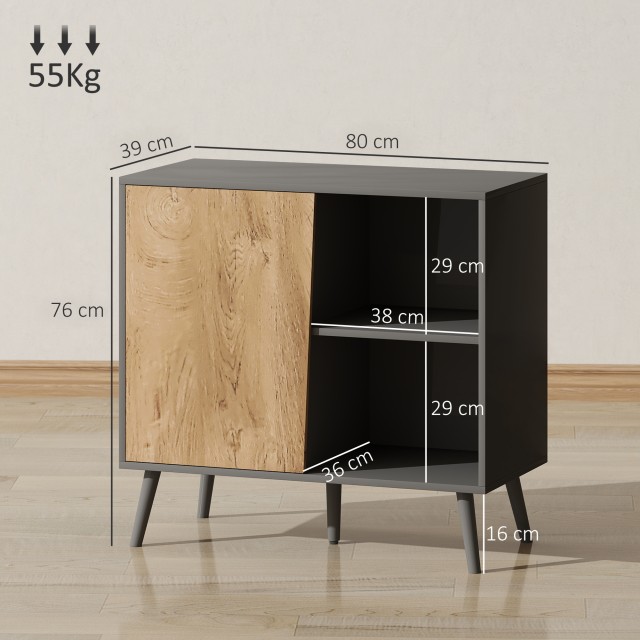 HOMCOM Μοντέρνα Κρεντέντζα 80x39x76 εκ, Γκρι Σκούρο 83B-262V00CG