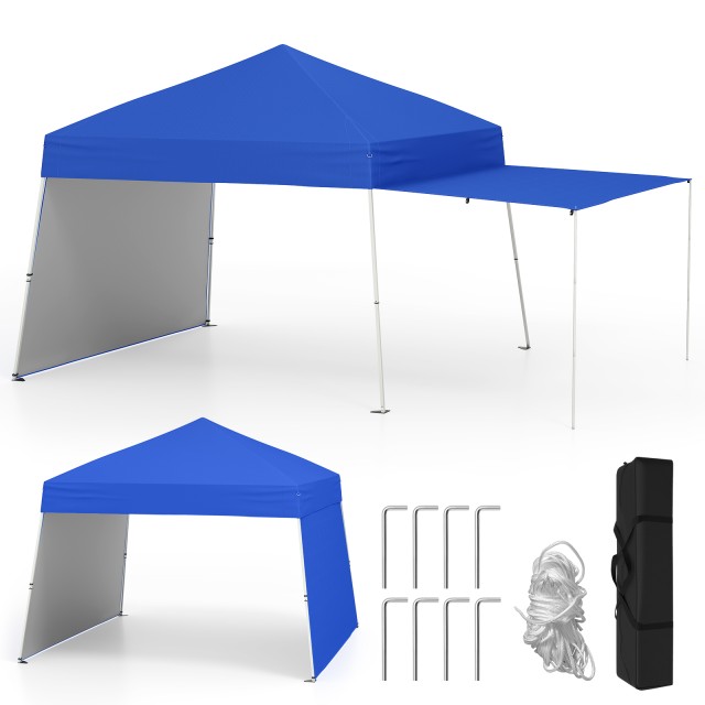 Costway Μετατρέψιμο Πτυσσόμενο Κιόσκι 430x280cm με Μπλε Τέντα NP125...