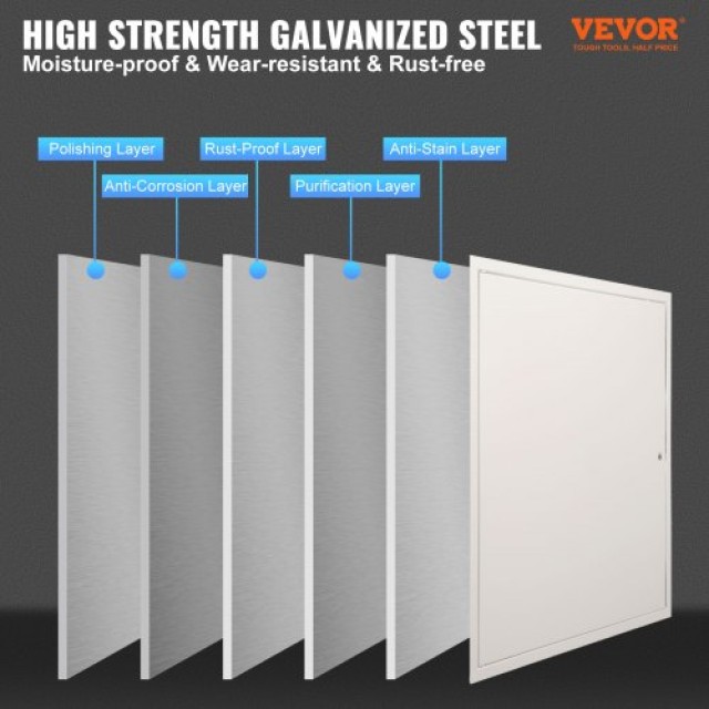 Πάνελ Πρόσβασης VEVOR για Γυψοσανίδα & Οροφή, 24x24, Ασημί  JXMBD24...