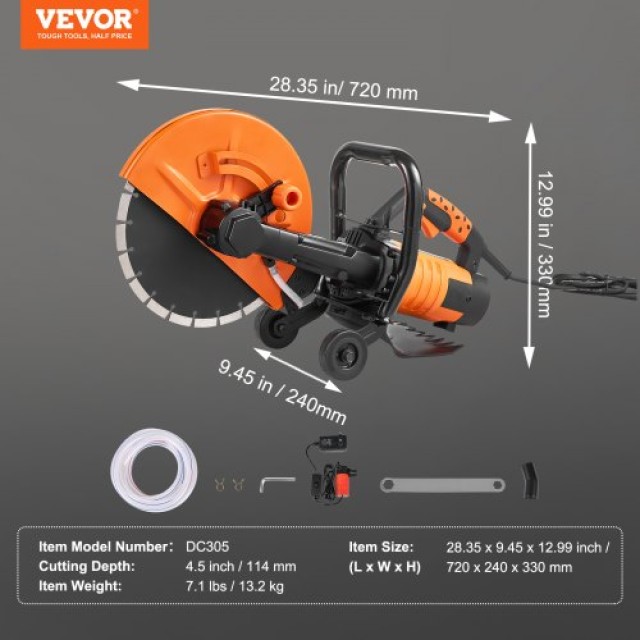 VEVOR 305mm Κόφτης Μπετόν 2800W  DDHNTJ1800W12HEK8V2