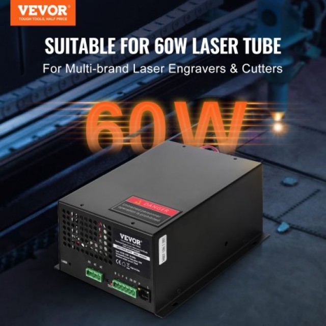 VEVOR  Τροφοδοτικό CO2 Laser για 60W, Προστασία Σταθερού Ρεύματος, ...