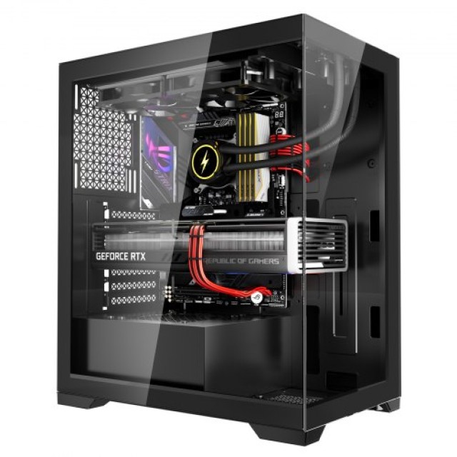 VEVOR Κουτί Υπολογιστή Mid-Tower με 2 x 120 mm Ανεμιστήρες για ATX Μητρική Πλακέτα DNJXZT120MMBHRVR6001V9