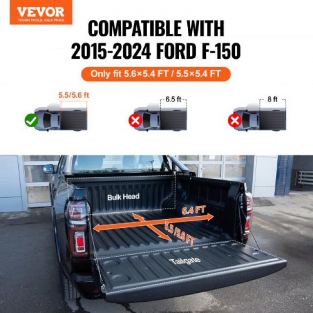 VEVOR Τριπλή Κάλυψη Κρεβατιού για Ford F-150 2015-2024 με LED Φως  ZDSKCHBXGZDSAG4TNV9