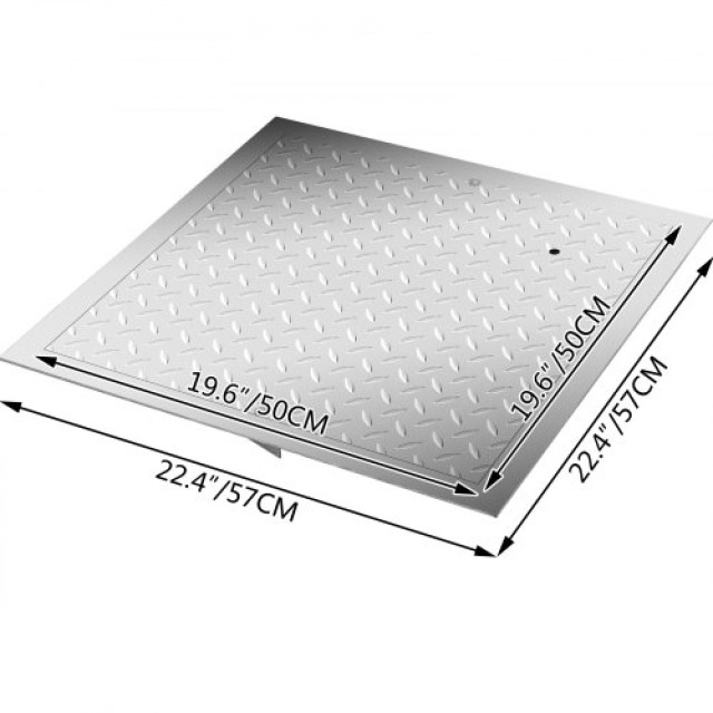 Καλυμμένο Καπάκι Φρεατίου VEVOR 50x50 cm, Γαλβανισμένο Ατσάλι  GB50X500000000001V0