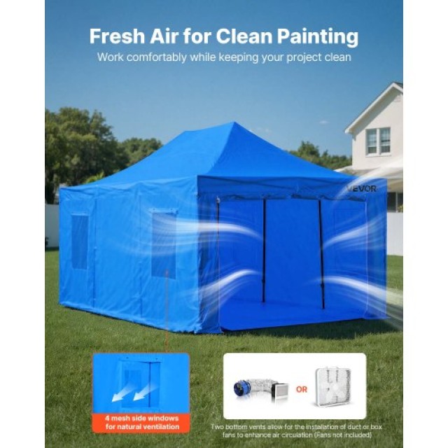VEVOR Φορητό Σπρέι Τέντας Βαφής με Πτυσσόμενο Σκελετό & 4 Δίχτυα Πα...
