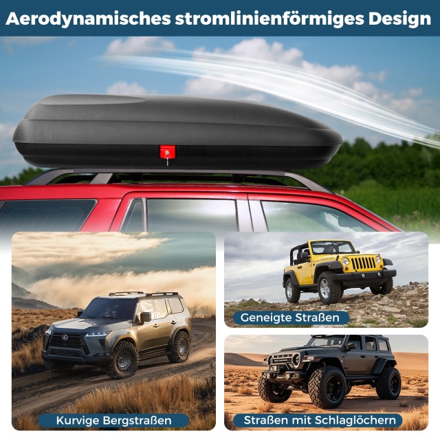 Costway Μαύρη Σκληρή Θήκη Οροφής Αυτοκινήτου με Κλειδιά Ασφαλείας 4...