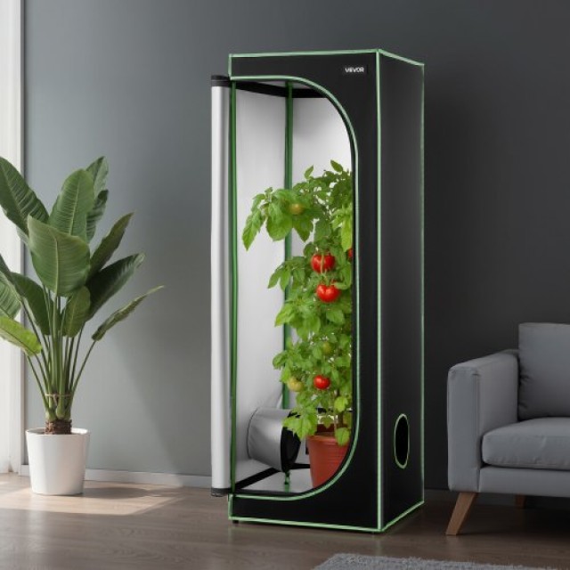 VEVOR Εσωτερική Σκηνή Καλλιέργειας 60 x 60 x 180 εκ., 600D Ανακλαστ...